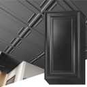 Art3d 12-Pack Drop Ceiling Tiles 2x4 Ft, PVC Decorative Ceiling Covering Panels for Basement Kitchen Bathroom, 24x48 Inch, Cover 96 Sq. Ft, Smooth Black