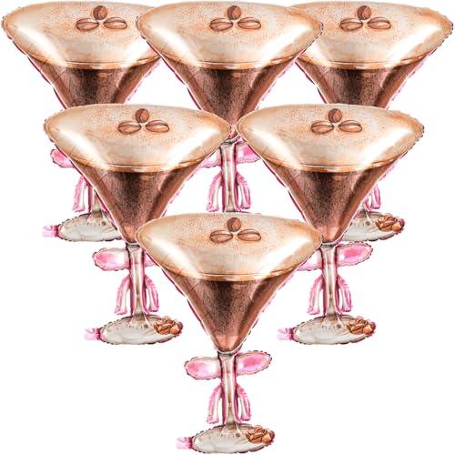 Civaner 6 Pcs Espresso Martini Balloon 32 x 26 Inches Giant Foil Espresso Martini Balloons a Tini Bit Older Birthday Party Decorations for Bachelorette Bridal Shower Wedding Party Supplies 