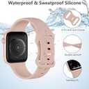 Sport Band Compatible with Apple Watch Band 44mm 45mm 46mm 40mm 42mm 38mm 41mm 49mm, Soft Silicone Waterproof Replacement Strap for iWatch Watch Series 11 10 9 8 7 6 5 4 3 2 1 SE Ultra Women Men (Sand Pink)