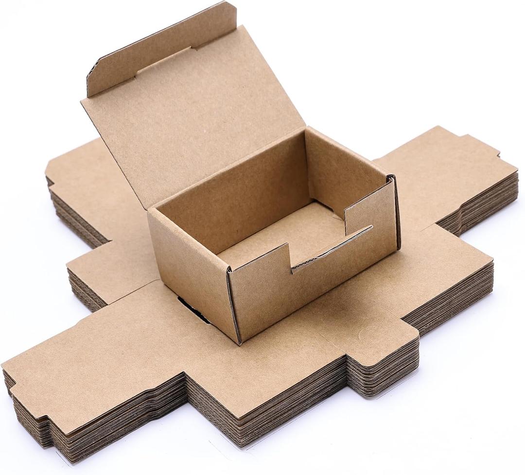 Small Shipping Boxes 3.5x2.2x1.6 Inches, 10-Pack Brown Corrugated Cardboard Boxes for Mailing, Storing, Gift Packaging