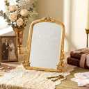 Bucherry Vintage Wedding Memorial Sign with Mirror In Loving Memory Ornate Gold Frame Tabletop Display for Weddings Anniversaries Celebrations 12" x 9.5"