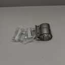 2.5" Exhaust Clamp, 2 1/2in Lap Joint Exhaust Band Clamp 304 Stainless Steel Muffler Clamps for 2.5" Od to 2.5" Id Exhaust Pipe Repair Sealing, Mufflers, Tubing Connection, 2PCS