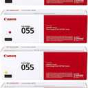 Canon CRG 055 Standard Capacity Toner Cartridge for MF743 & MF741 Printers, Bundle with Black/Cyan/Magenta/Yellow