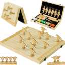 Horse Race Board Game, Magnetic Horse Racing Game with 100 Chips, 12 Magnet Wooden Horses, 2 D12 & 2 Cards, Thickened Solid Wood Horse Game Set Luxury Board Games for Family Nights Party Gifts