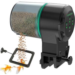 Automatic Fish Feeder for Aquarium, Auto Food Dispenser with Timer, 250 ml Fishs Feeder for Pellets Granules & Strips, Automatic Fish Dispenser for Small Tank, Big Aquariums & Pond