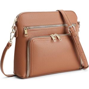 Crossbody Purses for Women Small Crossbody Bags for Women with Built in RFID Wallet (Z-brown)