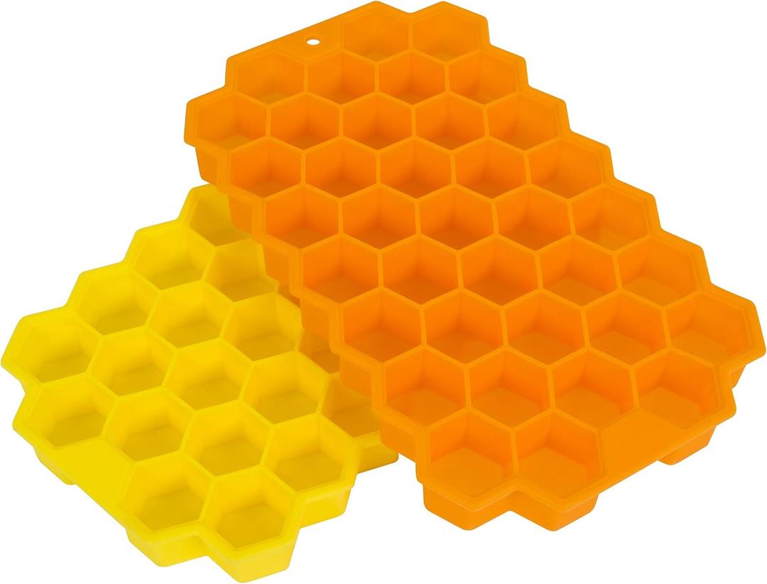 Evriholder Bee Chill Ice Trays, Silicone Ice Tray for Making Hexagonal Ice, Includes 2 Trays, Yellow and Orange Evriholder Bee Chill Ice Trays, Silicone Ice Tray for Making Hexagonal Ice, Includes 2 Trays, Yellow and Orange