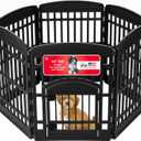 IRIS USA 6-Panel Dog Playpen, Pet Enclosure, Black