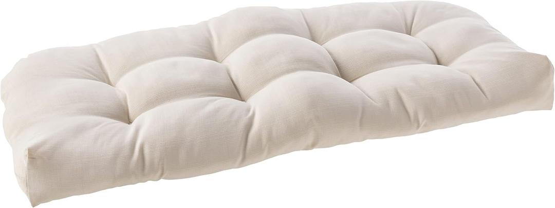 Bench Cushion Patio Loveseat  Thick Outdoor 44" x 19" Seat Pad for Porch Swing, Garden, Deck, Balcony, RV, Indoor & Outdoor Benches  Durable, Stylish & Comfortable with Ties , Cream