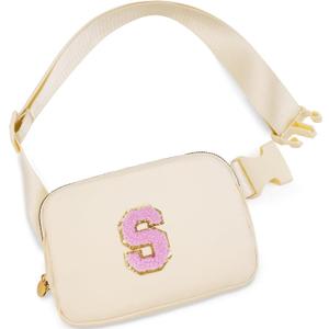 Uygafly Birthday Gifts for 4 5 6 7 8 9 10 11 12 13 Year Old Girl,Gift for Teen Girls Kids Toddler,Personalized Initial Fanny Pack Purse Crossbody Bag Belt Bag Cute Trendy Stuff | Khaki,S