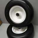 13x5.00-6 Flat Free Tire and Wheel with 3/4" & 5/8" Bearing, 13x5.00-6 Lawn Mower Tires for Zero Turn Mower, Riding Lawn Mower for Commercial Grade Lawn, Garden, 3"-5.65" Centered Hub (2 Pack)