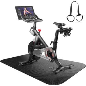 AmazonBasics Bike Mat for Indoor Exercise - Compatible with Treadmill, Elliptical & Spin Bike, Gym Pad for Hardwood & Carpet Floors (32" X 84.2")