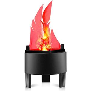 ele ELEOPTION Electronic LED Fake Fire Flame Simulated Effect Light No Heat Base Support Halloween Artificial Flames 3D Campfire Centerpiece for Christmas, Festival Night Clubs (3D Triangle Flame)