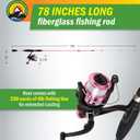 Fiberglass Fishing Pole - Strike Series 78-Inch Collapsible Rod and Spinning Reel Combo, EVA Handle, Pre-Spooled Reel, Fishing Gear for Catching Walleye, Bass, Trout, and More by Wakeman
