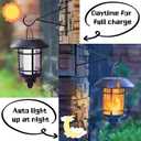 Dynaming Solar Flame Wall Lanterns, Outdoor Solar Wall Hanging Lights, Flickering Flame LED Lights Auto On/Off Wall Mounted Sconce Lights with Hooks, Waterproof for Garage Stair Patio Porch, 2 Pack