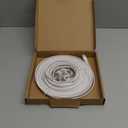 Amazon Basics RJ45 Cat 7 Ethernet Patch Cable, Flat, 600MHz, Snagless, Gold Plated, Includes 15 Nails, 30 Foot, White