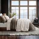 Faux Rabbit Fur Bubble Throw Blanket, 60"x80", Ivory White