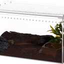 NANEEZOO Magnetic Large Enclosure 2.5 Gallon 12 x 8 x 6 Inch Reptile Breeding Box Terrarium Cage for Insect Tarantulas Amphibians Caterpillars Snail Clear Reptile Feeding Box