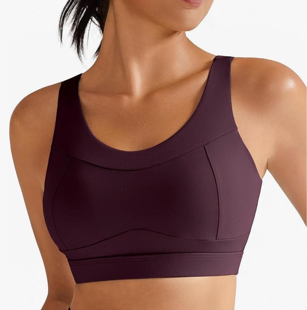 RUNNING GIRL High Impact Sports Bras for Women,Racerback Running Bra Workout Crop Tank Tops Longline Sports Bra Push Up, Size L