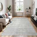 Valenrug Washable Rug 6x9 - Stain Resistant 6x9 Area Rugs for Living Room, Non Slip Backing Printed Rugs for Bedroom, Folable Machine Washable Area Rug (6'x9', Grey)