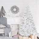 Goplus 5ft White Christmas Tree with Solid Metal Legs Perfect for Holiday Indoor and Outdoor Decoration