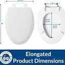 Bemis 1500EC 390 Lift-Off Wood Elongated Toilet Seat, Cotton White (Pack of 1)