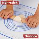 Silicone Baking Mat, Non Stick Pastry Mat Sheet for Dough Rolling, Nonslip Fondant/Pie Crust Mat (Blue, L-16''(W)*24''(L))