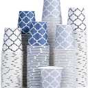 Clawsoff [300 Pack] 5 oz Mini Paper Cups, Small Mouthwash Disposable Bathroom Cups 5 Ounce for Supermarket, Birthday Party, Travel, Events, Picnic, BBQ (Blue)