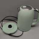 Electric Tea Kettle for Boiling Water, Wide Open Lid Stainless Steel Water Boiler, 1500W/1.7L for Coffee/Tea Brewing, Auto Shut Off & Boil Dry Protection, Cordless Swivel Base & LED Indicator, Green (1.8 Quarts)