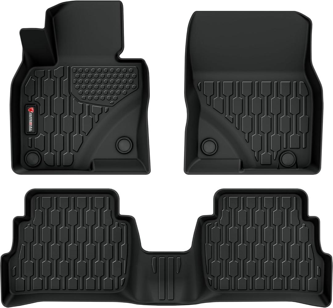 Floor Mats Compatible with Mazda CX-5 2017-2025, All Weather TPE Floor Liners, Custom Fit Car mats, 1st & 2nd Row, Black