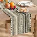 Artoid Mode Black Farmhouse Woven Table Runner, Seasonal Holiday Rustic Kitchen Dining Table Decoration for Home Party Decor 12x72 Inch