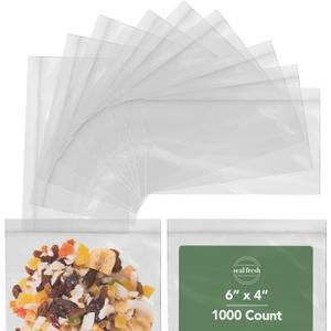 Seal Fresh 6 x 4 Inch Resealable Plastic Snack Bags 1000 Pack  Clear Reclosable Bags with Zipper Seal for Treats, Small Food Storage, Crafts, Party Favors