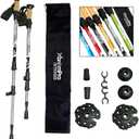 2 Pcs Trekking Poles,Aluminum Lightweight Collapsible Hiking Poles for Women,Walking Sticks for Hiking Carbon Fiber