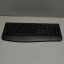 Wireless Keyboard, 2.4G Full-Sized Ergonomic Wireless Computer Keyboard with Wrist Rest for Windows, Mac OS Laptop/PC/Desktop/Notebook(Black)