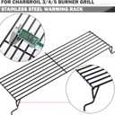 G515-00B8-W1 Warming Rack Replacement for Charbroil Grill Parts 3 4 5 Burner Tru-Infrared Commercial 463244012 Top Grates 463257110 Warm Shelf Classic 463215513 463215515 463270912 Upper Rack