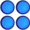 Ahimsa Stainless Steel Plates for Kids, 9" Colorful Stainless Steel Plates, Pediatrician Designed & Non Toxic, Unbreakable, Dishwasher Safe, Set of 4 Blue