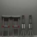 Geiserailie 1 Pair Aluminum Underarm Crutches Lightweight Crutches with Height Adjustment up to 300 Lbs Walking Aid for Adults Elder Range 4'6 6'6 with Underarm Pad and Hand Grip