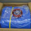 24 Ft Round Heavy Duty Winter Pool Cover,for 21ft Above Ground Pool,Cold and UV Resistant, Weatherproof and Durable, Winch & Cable Included (Blue/Black,Cover Diameter 24')