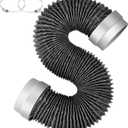 8FT Dryer Vent Hose 4 Inch, Flexible Aluminum Dryer Duct with Rubber Seal Connectors, Insulated Dryer Exhaust Hose Vent Pipe for Tight Spaces, Easy-Install Dryer Vent Connector Kit (Dark Grey)