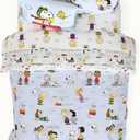 Franco Collectibles Peanuts Multi Character Bedding 7 Piece Super Soft Comforter and Sheet Set with Sham, Full, (100% Official Licensed Product)