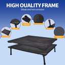 Pozico Elevated Outdoor Dog Bed - Foldable Cooling Dog Cot with Metal Frame, Portable Camping Pet Bed for Medium & Small Dogs, Breathable Mesh for Indoor & Outdoor Use, Black - L
