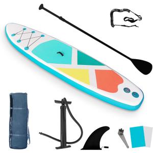 Inflatable SUP Stand-Up Paddle Boards for All Skill Levels, QILEBA 10'4'' Ultra-Light Paddleboard with Durable SUP Accessories, Fins, Paddle, Pump, Leash, Extra Wide Stable Non-Slip Yoga Deck