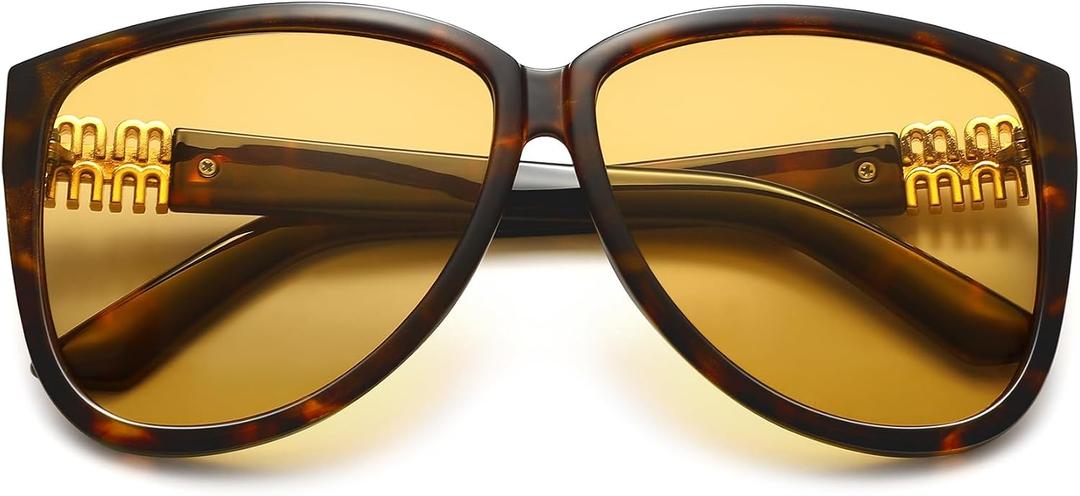 Trendy Oversized Sunglasses for Women Retro Big Chunky Square Butterfly Sun Glasses Shades UV Protection