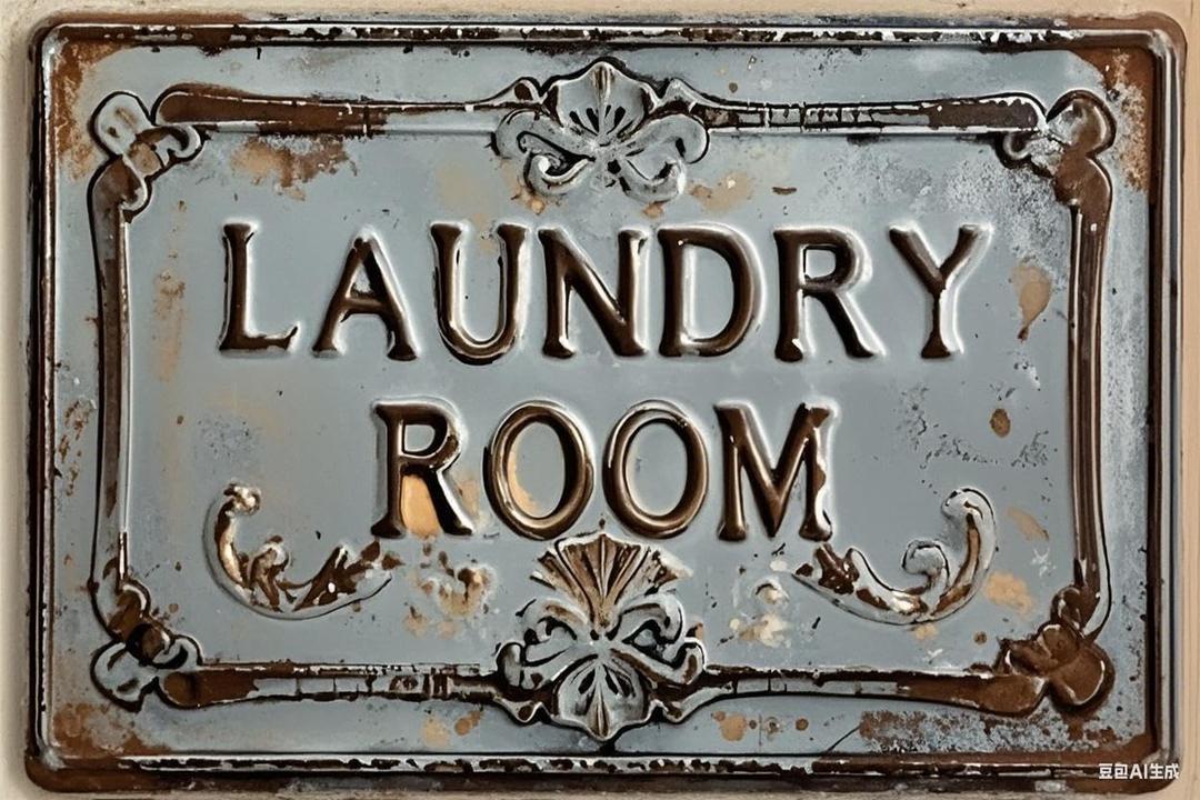 12"x8" Charming Vintage-Style Weatherproof Metal Laundry Room Sign with Pre-Drilled Holes for Easy Hang, Perfect for Home, Farmhouse, Porch Decor