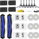 T50 Max Pro Omni Replacement Parts for ECOVACS DEEBOT T50 Max Pro Omni / T50 Max Pro Omni Gen2 Robot Vacuum Cleaner 2 Main Brushes, 4 Filters, 6 Side Brushes, 6 Mop Cloths, 6 Bags