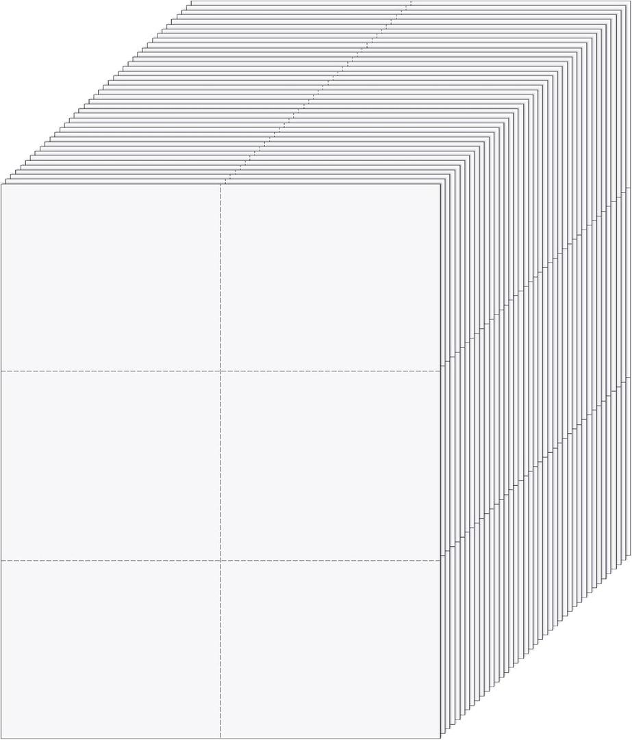 Lincia 200 Sheet Perforated Cardstock Paper 8-1/2" x 11" Printable Postcards Business Cards 6 Per Page Blank Cardstock 150 GSM Printable Postcards Compatible with Laser Inkjet Printer (White)