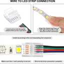 Flutesan 20 Pcs 5 Pin 12 mm LED Strip Connector RGB Lights Waterproof Adapter 22 Awg Wires Connector for Strip Light Unwired Gapless Track 5v 12v 24v
