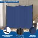 Room Divider, 4 Panel Upgraded Folding Privacy Screen, 88 Highly Secretive Separation with 3 Metal Feet, Partition Screen, Lightweight Freestanding Wall Divider Bedroom (Blue)