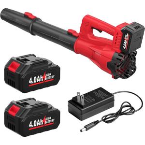 FULLYEA Electric Leaf Blower Cordless, 21V Battery Powered leaf blower with 2*4.0Ah Batteries and Fast Charger, 280 MPH Small Leaf Blower, Handheld Blowers for Lawn Care, Patio, Dust, Blowing Leaves