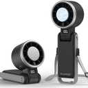 PlayHot Portable Handheld Turbo Fan with Ice Cooling, Rechargeable Personal Fan, Up tp 12Hrs Cooling, 5 Speed 25550RPM Powerful Portable Fan for Travel, Outdoor, Camping, Hiking (Black)